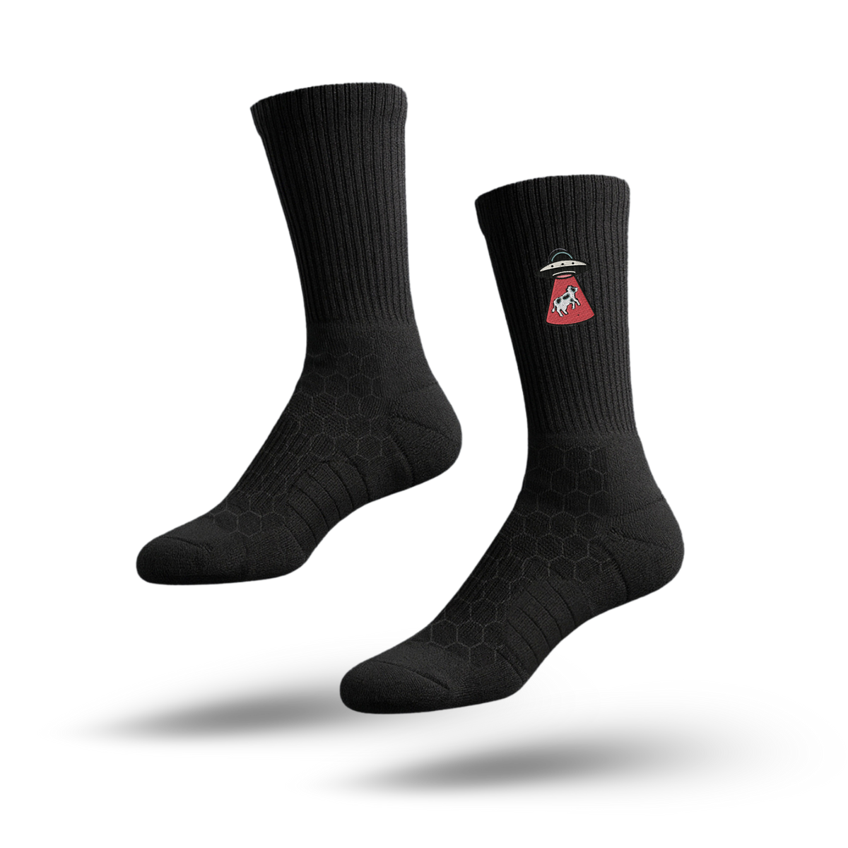 UFO Embroidered Black Sika Crew Socks (MENS) – Sika Studio